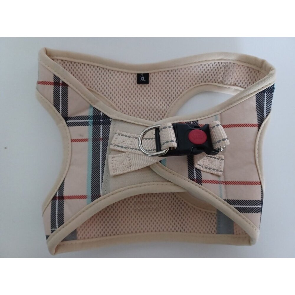 Medium Tan Plaid Dog Harness (XL) for Small Dogs